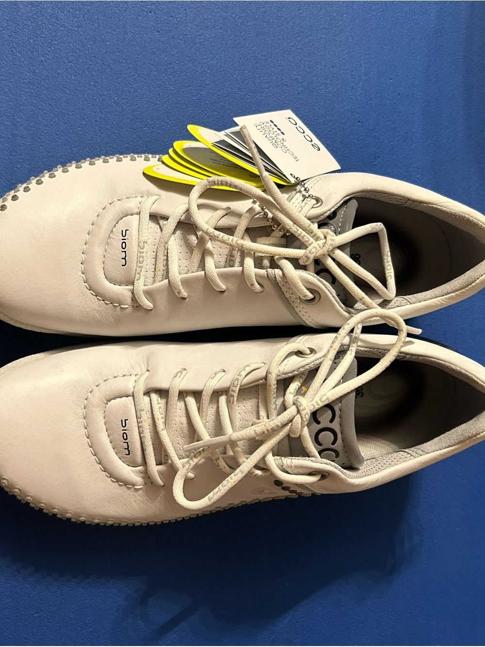 Ecco Women’s White Leather Biom Lace-Up Sneakers